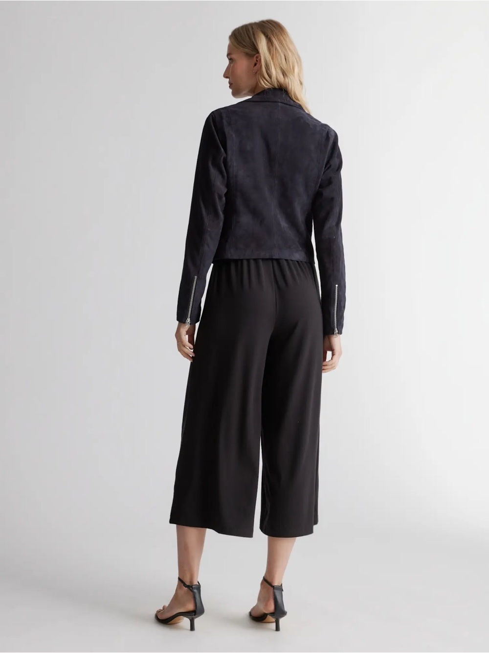 NWT Quince 100% Suede Biker Jacket in Charcoal Grey - Picture 8 of 13